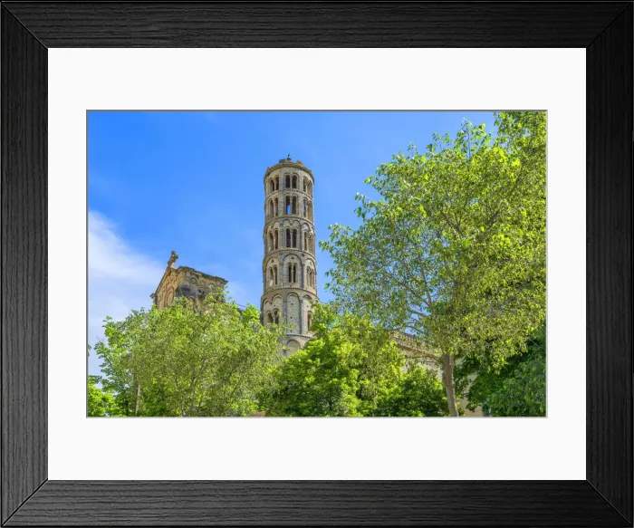 Framed Print : Cathedral with Fenestrelle tower, Uzes, Gard, Languedoc-Roussillon, France
