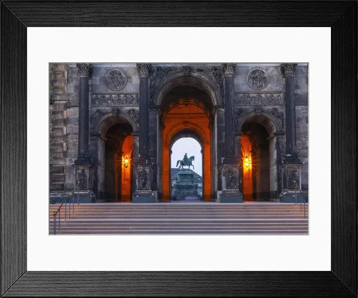 Framed Print : Passage at the Zwinger with equestrian statue of August the Strong, Dresden, Saxony Framed Print : Passage at the Zwinger with equestrian statue of August the Strong, Dresden, Saxony