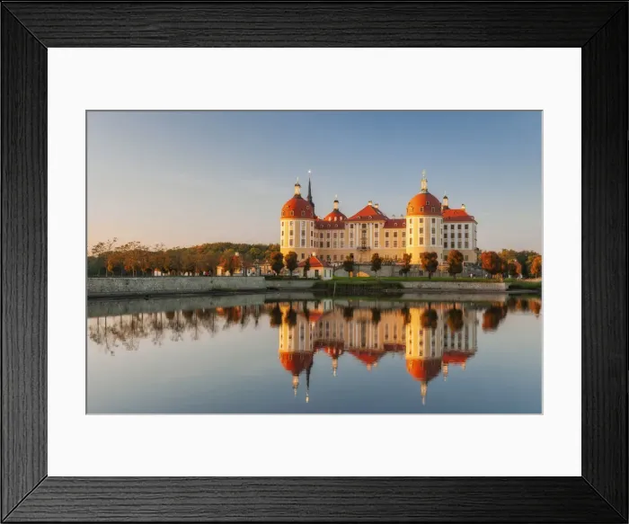 Framed Print : Moritzburg Castle, water reflection in the lake, Saxony, Germany, Europe Framed Print : Moritzburg Castle, water reflection in the lake, Saxony, Germany, Europe