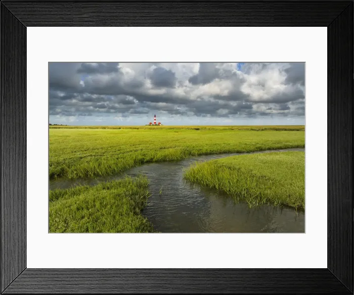 Framed Print : Salt marshLighthouse, Westerhever, Westerheversand, Wadden sea, Eiderstedt, North Frisia Framed Print : Salt marshLighthouse, Westerhever, Westerheversand, Wadden sea, Eiderstedt, North Frisia