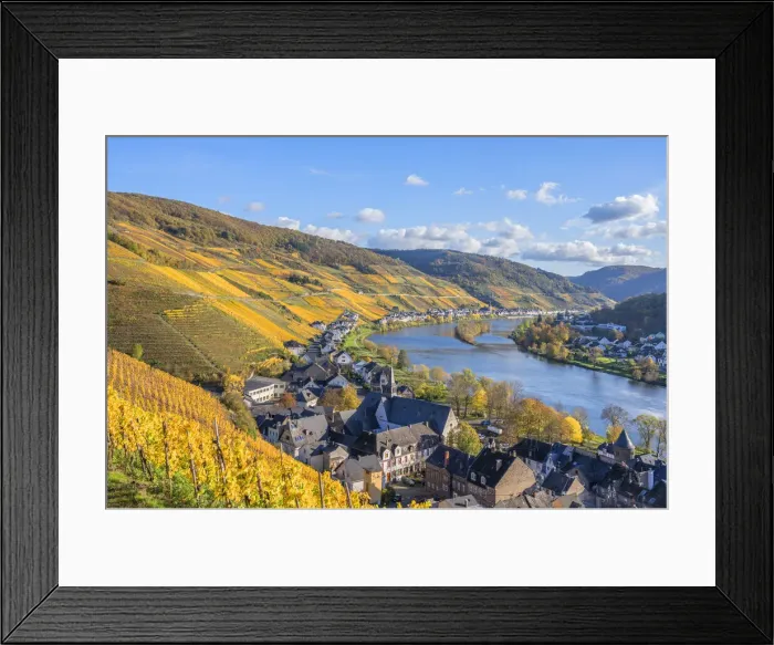 Framed Print : View at Zell, Mosel valley, Rhineland-Palatinate, Germany Framed Print : View at Zell, Mosel valley, Rhineland-Palatinate, Germany