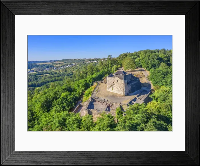 Framed Print : Aerial view on the Teufelsburg near Saarlouis, Saarland, Germany Framed Print : Aerial view on the Teufelsburg near Saarlouis, Saarland, Germany