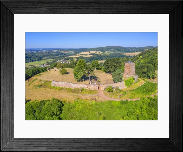 Framed Print : Aerial view on the Siersberg castle, Rehlingen-Siersburg, Saarland, Germany Framed Print : Aerial view on the Siersberg castle, Rehlingen-Siersburg, Saarland, Germany