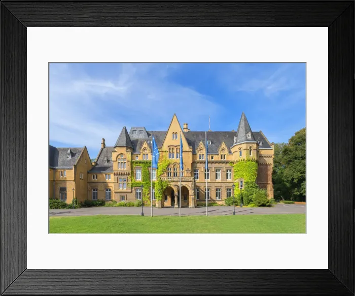 Framed Print : Halberg castle, domicile of the Saarland broadcast, Saarbrucken, Saarland, Germany Framed Print : Halberg castle, domicile of the Saarland broadcast, Saarbrucken, Saarland, Germany