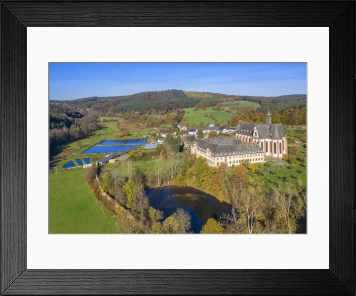 Framed Print : Aerial view at the Himmerod cloister, Eifel, Rhineland-Palatinate, Germany Framed Print : Aerial view at the Himmerod cloister, Eifel, Rhineland-Palatinate, Germany