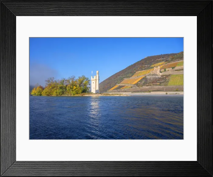 Framed Print : Binger Mauseturm with Ehrenfels castle ruin, Bingen, Rhine valley, Rhineland-Palatinate Framed Print : Binger Mauseturm with Ehrenfels castle ruin, Bingen, Rhine valley, Rhineland-Palatinate