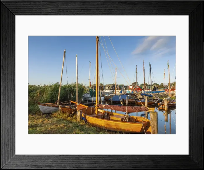 Framed Print : Sailboats, Zeesen boats in the port of Ahrenshoop-Althagen, Fischland-Darss-Zingst