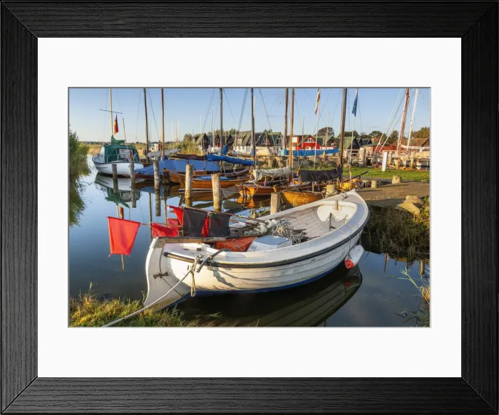 Framed Print : Fishing boats in the port of Ahrenshoop-Althagen, Fischland-Darss-Zingst