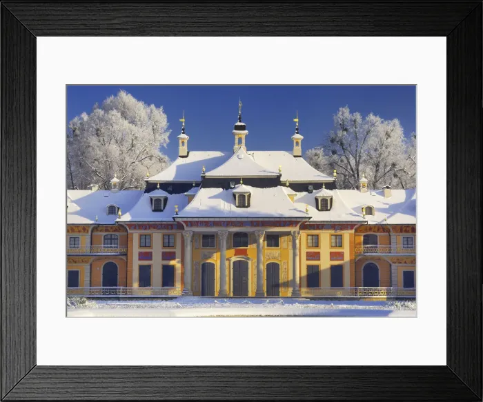 Framed Print : Pillnitz castle in Winter, Dresden, Saxony, Germany, Europe Framed Print : Pillnitz castle in Winter, Dresden, Saxony, Germany, Europe