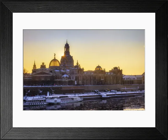 Framed Print : Historic centre in winter, dome of the Academy of Fine Arts, the Church of Our Lady, , Bruhl's Terrace, ship on the Elbe, Dresden, Saxony, Germany, Europe Framed Print : Historic centre in winter, dome of the Academy of Fine Arts, the Church of Our Lady, , Bruhl's Terrace, ship on the Elbe, Dresden, Saxony, Germany, Europe
