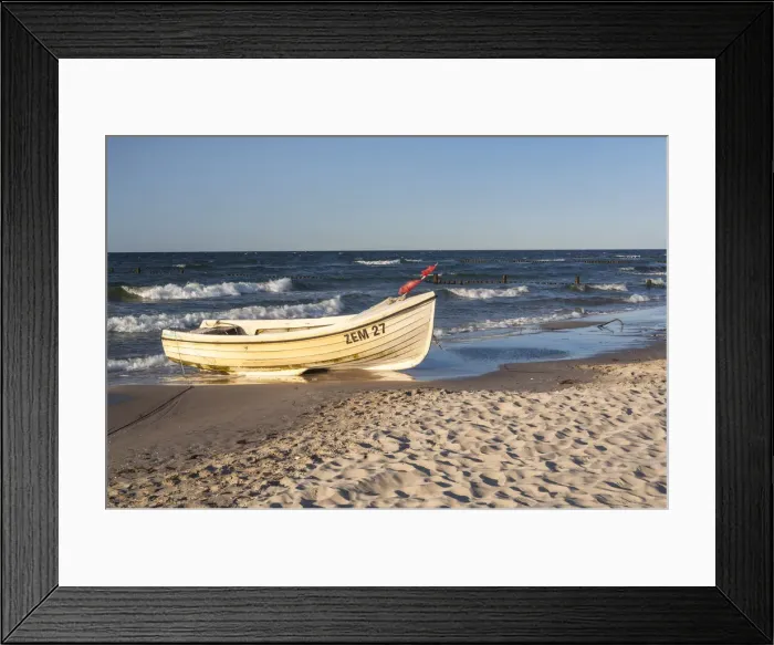 Framed Print : Fishing boat on Beach in Zempin, Usedom Island, Mecklenburg-Western Pomerania, Germany Framed Print : Fishing boat on Beach in Zempin, Usedom Island, Mecklenburg-Western Pomerania, Germany