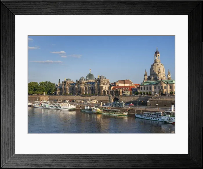 Framed Print : Skyline of Dresden with Bruehl's Terrace, Academy of Fine Arts, Church of Our Lady and paddle steamer on river Elbe, Dresden, Saxony, Germany Framed Print : Skyline of Dresden with Bruehl's Terrace, Academy of Fine Arts, Church of Our Lady and paddle steamer on river Elbe, Dresden, Saxony, Germany