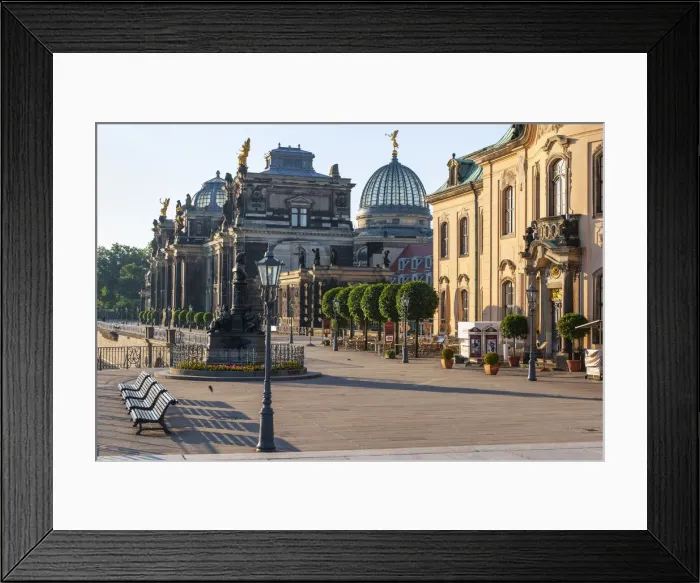 Framed Print : Skyline of Dresden with Bruehl's Terrace and the Academy of Fine Arts, Dresden, Saxony, Germany Framed Print : Skyline of Dresden with Bruehl's Terrace and the Academy of Fine Arts, Dresden, Saxony, Germany