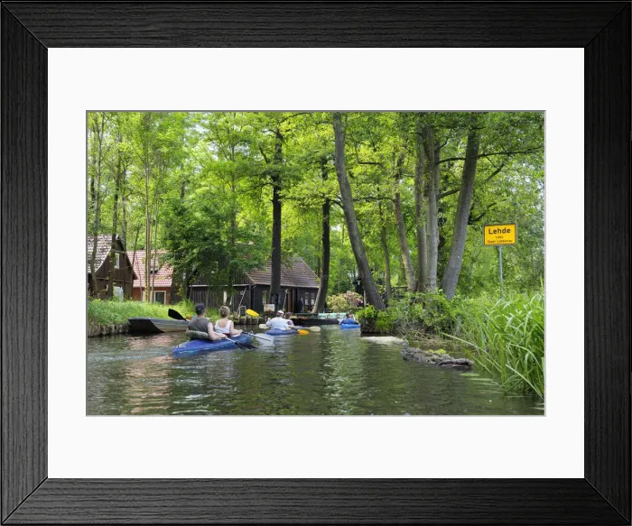 Framed Print : Water hiking by kayak on the Spree at Lehde, near Luebbenau in the Spreewald, Spreewald Biosphere Reserve, Brandenburg, Germany Framed Print : Water hiking by kayak on the Spree at Lehde, near Luebbenau in the Spreewald, Spreewald Biosphere Reserve, Brandenburg, Germany