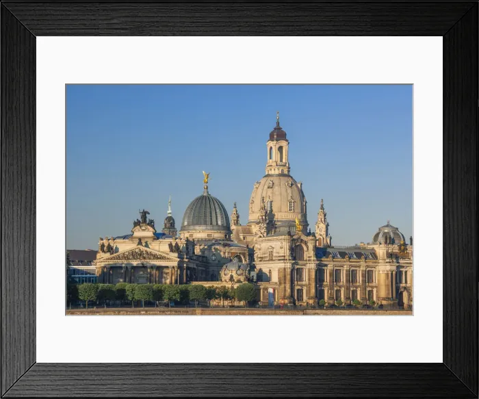 Framed Print : Skyline of Dresden with Bruehl's Terrace, Church of Our Lady, Academy of Fine Arts, Dresden, Saxony, Germany Framed Print : Skyline of Dresden with Bruehl's Terrace, Church of Our Lady, Academy of Fine Arts, Dresden, Saxony, Germany