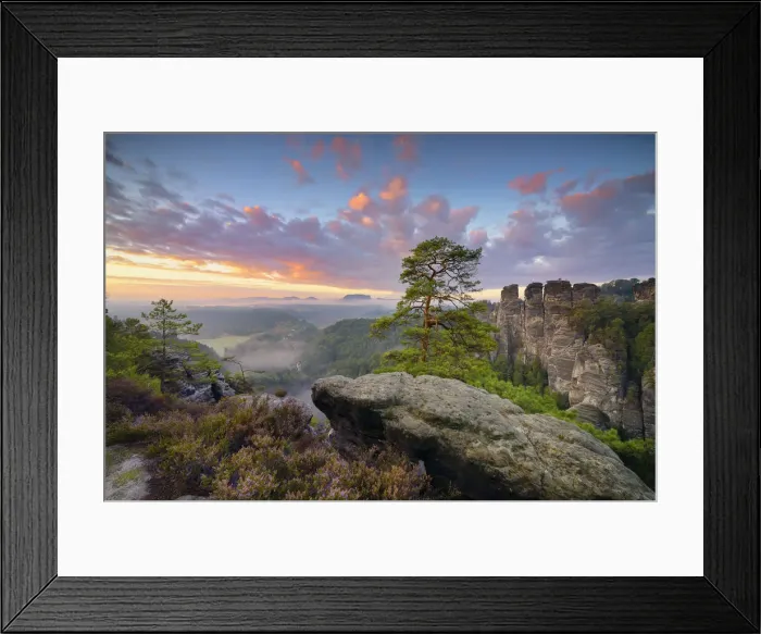 Framed Print : View of the Gans rocks in the Elbe Sandstone Mountains, Saxon Switzerland National Park Framed Print : View of the Gans rocks in the Elbe Sandstone Mountains, Saxon Switzerland National Park
