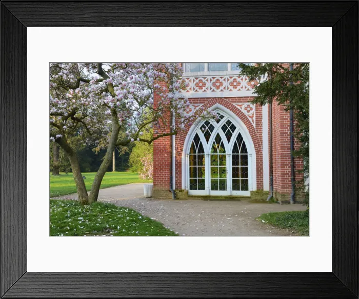 Framed Print : Gothic house, in neo-Gothic style, Woerlitzer Park, Dessau-Woerlitzer Gartenreich, Unesco World Heritage, Saxony-Anhalt, Germany Framed Print : Gothic house, in neo-Gothic style, Woerlitzer Park, Dessau-Woerlitzer Gartenreich, Unesco World Heritage, Saxony-Anhalt, Germany