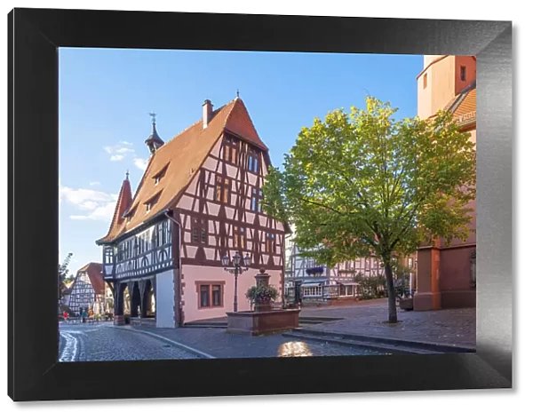 Historical city hall, market place, Michelstadt, Odenwald, Hesse, Germany