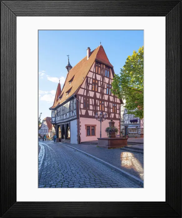 Framed Print : Historical city hall, market place, Michelstadt, Odenwald, Hesse, Germany Framed Print : Historical city hall, market place, Michelstadt, Odenwald, Hesse, Germany