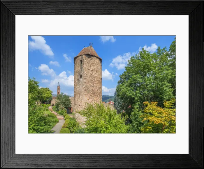 Framed Print : Blue hat tower, Weinheim, Bergstrasse, Odenwald, Baden-Wurttenberg, Germany Framed Print : Blue hat tower, Weinheim, Bergstrasse, Odenwald, Baden-Wurttenberg, Germany