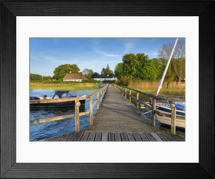 Framed Print : Jetty on the river Schlei in Sieseby, Baltic fjord, Baltic Sea, Schleswig Holstein Framed Print : Jetty on the river Schlei in Sieseby, Baltic fjord, Baltic Sea, Schleswig Holstein