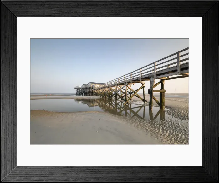 Framed Print : Pier at Wadden sea, Sankt Peter-Ording, North Sea, North Frisia, NP Wadden Sea Framed Print : Pier at Wadden sea, Sankt Peter-Ording, North Sea, North Frisia, NP Wadden Sea