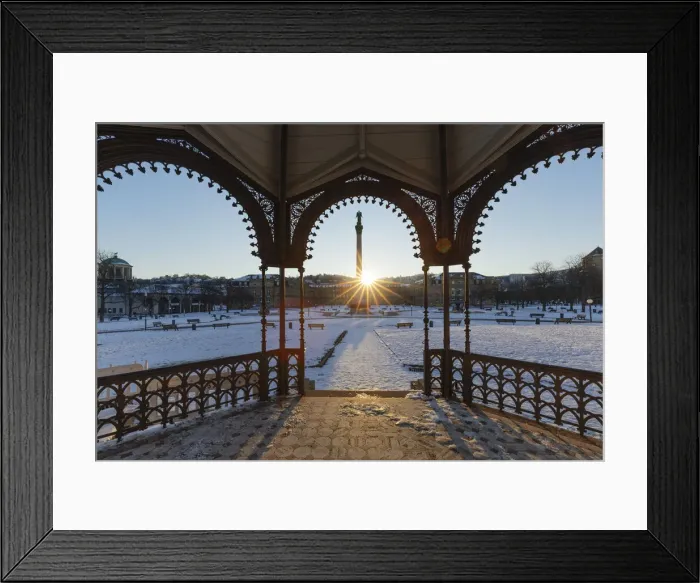 Framed Print : Schlossplatz Square and Neues Schloss Castle at sunrise in winter, Stuttgart, Baden-Wurttemberg, Germany Framed Print : Schlossplatz Square and Neues Schloss Castle at sunrise in winter, Stuttgart, Baden-Wurttemberg, Germany