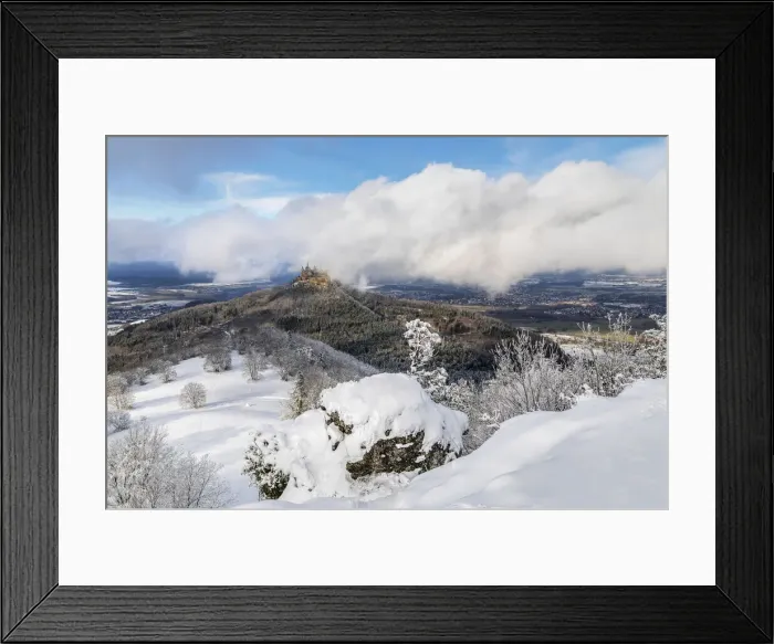 Framed Print : Hohenzollern Castle in winter, Swabian Jura, Baden-Wurttemberg, Germany