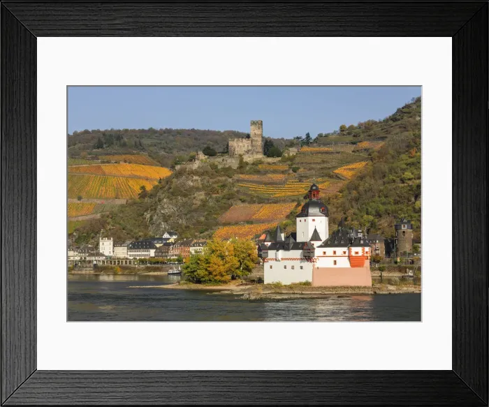 Framed Print : Burg Pfalzgrafenstein and Burg Gutenfels, Kaub, Rhine Valley, Rhineland-Palatinate Framed Print : Burg Pfalzgrafenstein and Burg Gutenfels, Kaub, Rhine Valley, Rhineland-Palatinate
