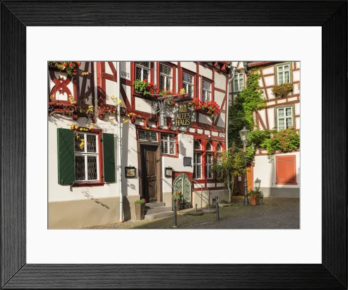 Framed Print : Weinhaus Altes Haus, Bacharach, Rhine Valley, Rhineland-Palatinate, Germany Framed Print : Weinhaus Altes Haus, Bacharach, Rhine Valley, Rhineland-Palatinate, Germany