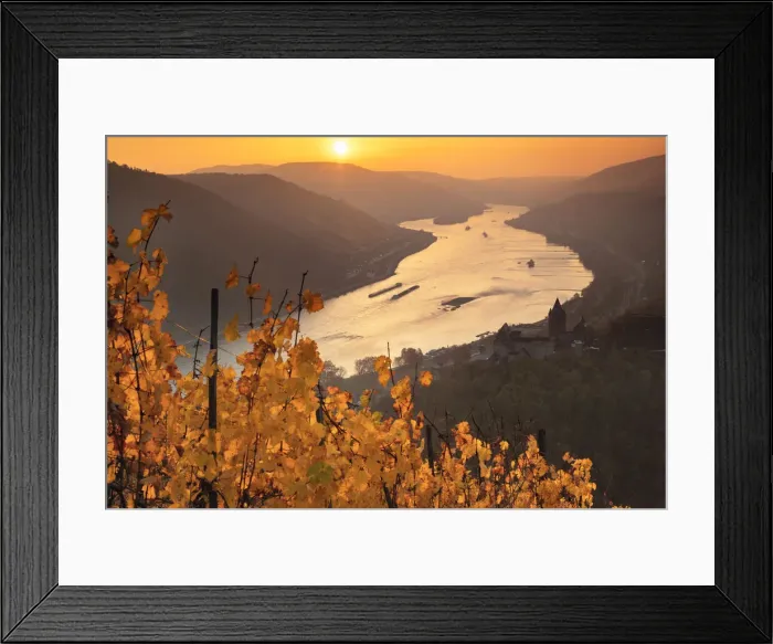 Framed Print : Stahleck and Rhine River, Bacharach, Rhine Valley, Rhineland-Palatinate, Germany
