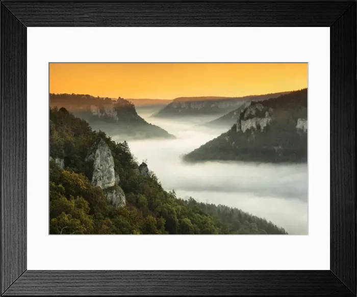 Framed Print : View from Eichfelsen Rock on Schloss Werenwag Castle and Danube Valley, Swabian Jura, Baden-Wurttemberg, Germany Framed Print : View from Eichfelsen Rock on Schloss Werenwag Castle and Danube Valley, Swabian Jura, Baden-Wurttemberg, Germany