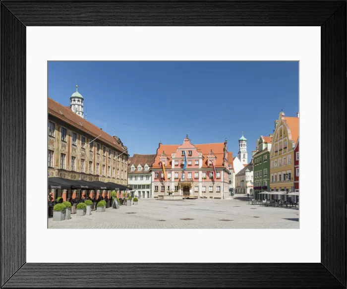 Framed Print : Market place with Steuerhaus, GroBzunft and Kreuzherrnkirche church, Memmingen Framed Print : Market place with Steuerhaus, GroBzunft and Kreuzherrnkirche church, Memmingen
