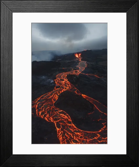 Framed Print : Fagradalsfjall volcano eruption. Geldingaldalir, Reykjanes Peninsula, Iceland Framed Print : Fagradalsfjall volcano eruption. Geldingaldalir, Reykjanes Peninsula, Iceland