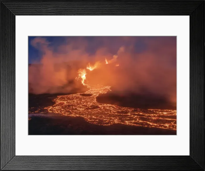 Framed Print : Fagradalsfjall volcano eruption. Geldingaldalir, Reykjanes Peninsula, Iceland Framed Print : Fagradalsfjall volcano eruption. Geldingaldalir, Reykjanes Peninsula, Iceland