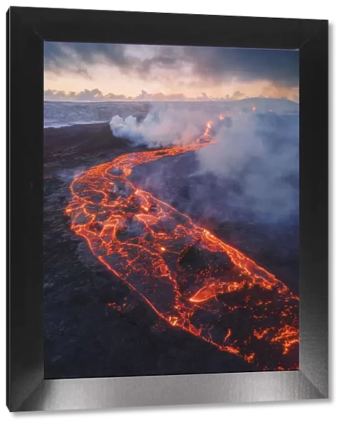 Fagradalsfjall volcano eruption. Geldingaldalir, Reykjanes Peninsula, Iceland