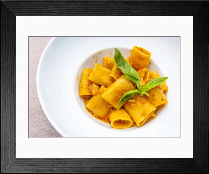 Framed Print : Europe, Italy, Campania. A delicious plate of pasta in a Restaurant in Procida Framed Print : Europe, Italy, Campania. A delicious plate of pasta in a Restaurant in Procida