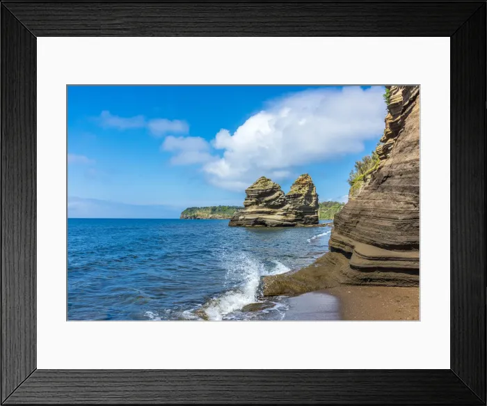 Framed Print : Europe, Italy, Campania. On the beach of Ciraccio with the Faraglioni of Procida Framed Print : Europe, Italy, Campania. On the beach of Ciraccio with the Faraglioni of Procida