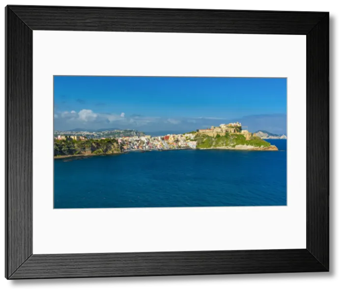Framed Print : Europe, Italy, Campania. View towards the Marina Corricella of Procida island Framed Print : Europe, Italy, Campania. View towards the Marina Corricella of Procida island