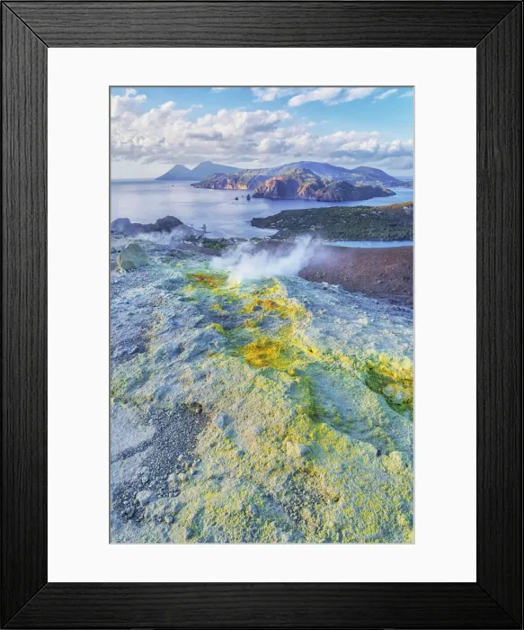Framed Print : View of Aeolian Islands archipelago from Gran Cratere, Vulcano Island, Aeolian Islands Framed Print : View of Aeolian Islands archipelago from Gran Cratere, Vulcano Island, Aeolian Islands