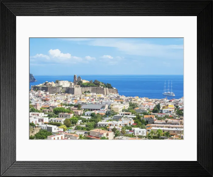 Framed Print : Lipari Town, elevated view, Lipari Island, Aeolian Islands Sicily, Italy Framed Print : Lipari Town, elevated view, Lipari Island, Aeolian Islands Sicily, Italy