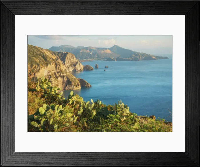 Framed Print : View of Lipari and Vulcano island from Belvedere Quattrocchi, Lipari Island Framed Print : View of Lipari and Vulcano island from Belvedere Quattrocchi, Lipari Island
