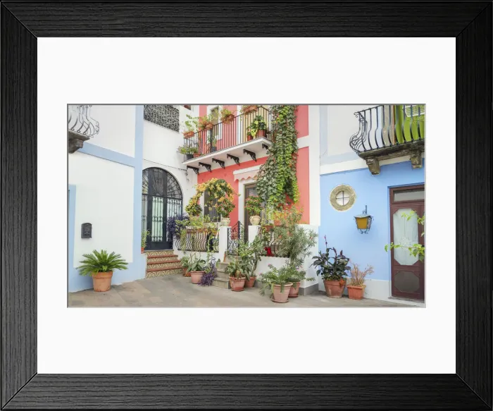 Framed Print : Historic district houses, Lipari Town, Lipari Island, Aeolian Islands, Sicily, Italy Framed Print : Historic district houses, Lipari Town, Lipari Island, Aeolian Islands, Sicily, Italy