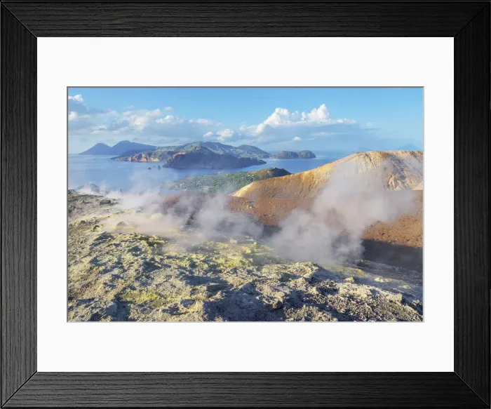 Framed Print : View of Aeolian Islands archipelago from Gran Cratere, Vulcano Island, Aeolian Islands Framed Print : View of Aeolian Islands archipelago from Gran Cratere, Vulcano Island, Aeolian Islands