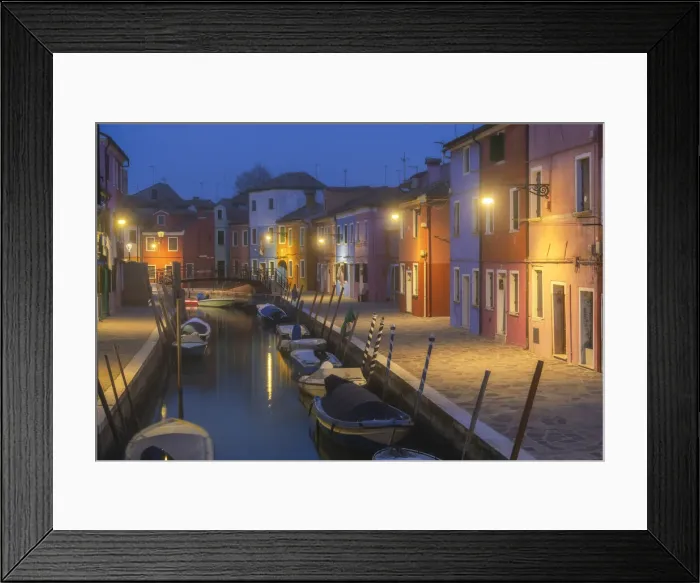 Framed Print : Evening in Burano, Venice, Italy Framed Print : Evening in Burano, Venice, Italy