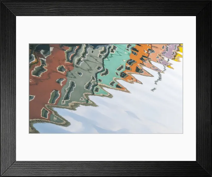 Framed Print : The typical colored houses of Burano reflecting in the small town canals Framed Print : The typical colored houses of Burano reflecting in the small town canals