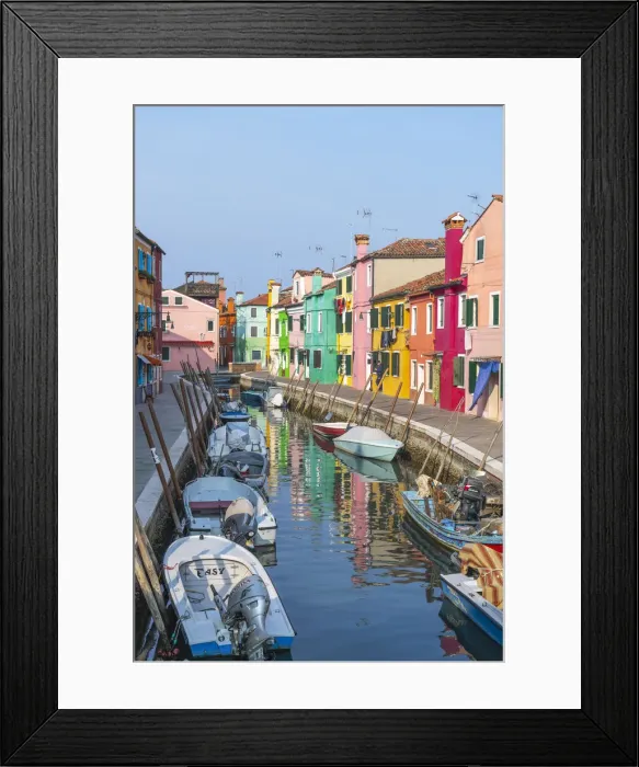Framed Print : Colourful houses and canal, Burano, Venice, Italy Framed Print : Colourful houses and canal, Burano, Venice, Italy