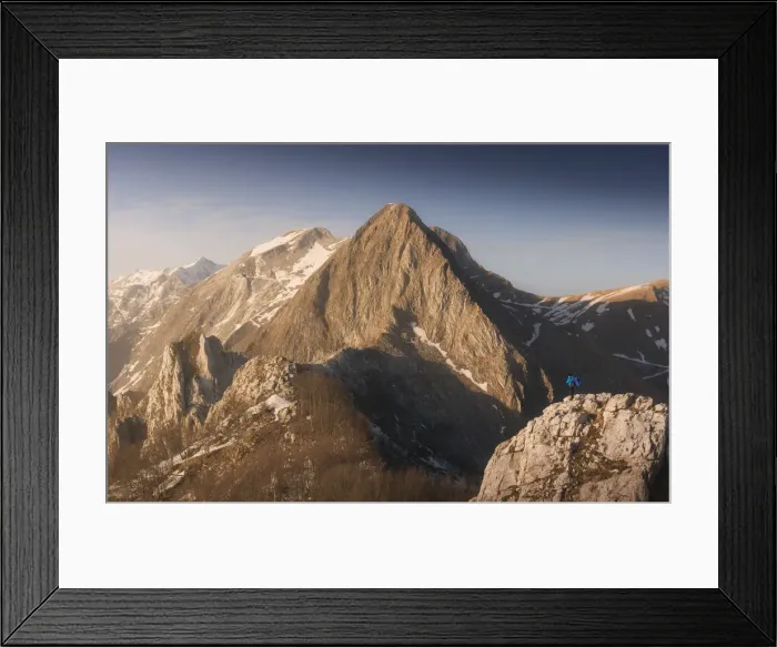 Framed Print : Aerial view of the Mt. Macina, a less known peak of the Apuan Alps in Tuscany, Italy