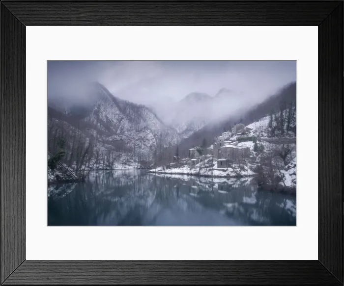 Framed Print : Isola Santa in the Apuan Alps after a snowstorm. Apuan Alps, Tuscany, Italy Framed Print : Isola Santa in the Apuan Alps after a snowstorm. Apuan Alps, Tuscany, Italy