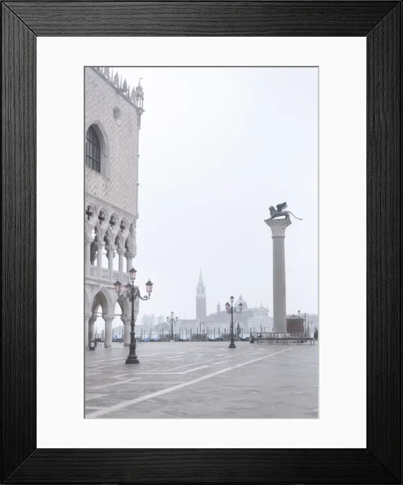 Framed Print : Foggy morning in Piazza San Marco with the San Giorgio Church appearing in the background Framed Print : Foggy morning in Piazza San Marco with the San Giorgio Church appearing in the background